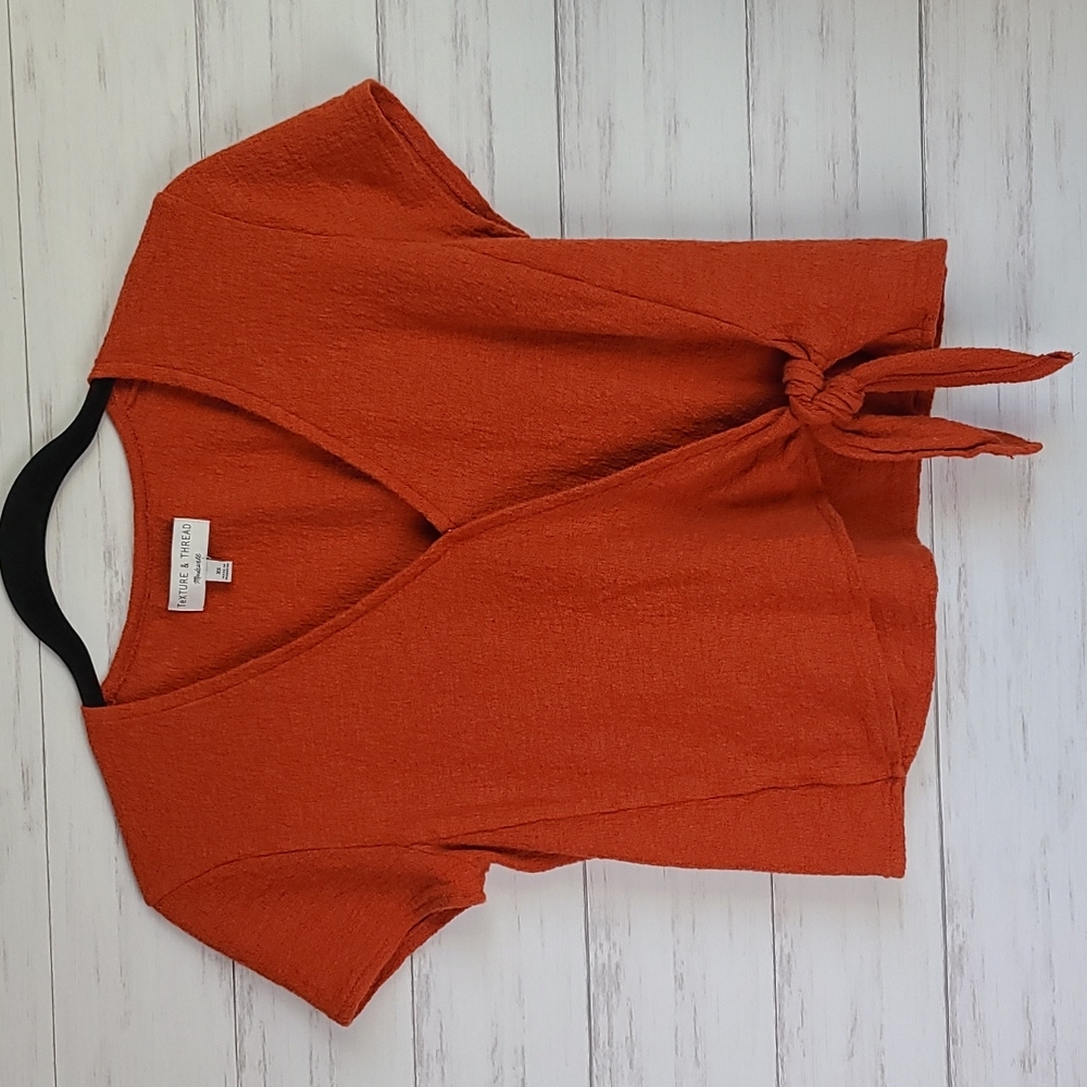 Madewell Texture & Thread Wrap-Tie Top - Picture 4 of 7